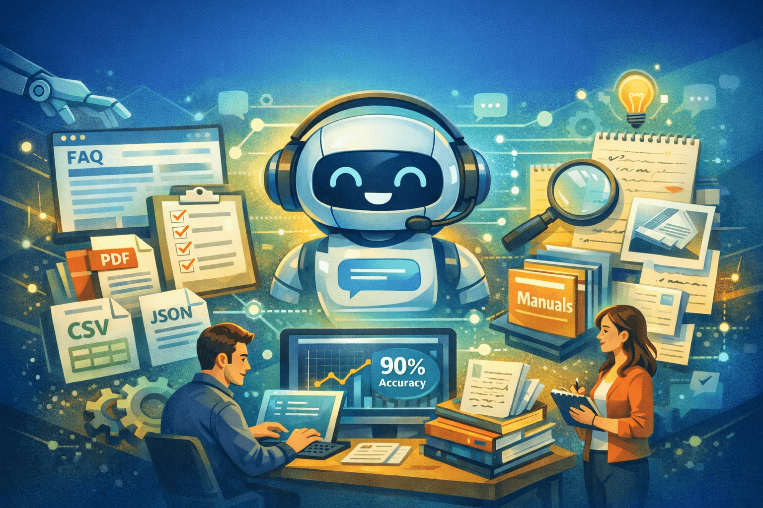 Hvordan trene din AI-chatbot: En komplett guide til innholdstyper og beste praksis